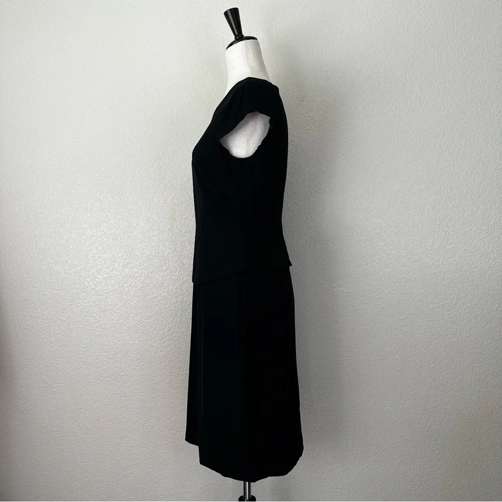 J. Crew Wool Blend Black Peplum Waist Dress, Size 4